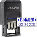 ZIGEL D50 Date Stamp with E-MAILED - Self Inking Date Stamp - Blue
