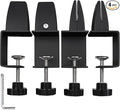 Heavy Duty Sneeze Guard Clamp For 0.1" to 1" Thick Panel,Desk Partition Support Clamps,Adjustable Aluminum Desktop Divider Holder,Easy to Install Desk Privacy Panel Clips, 4 Pack,Silver (Black)