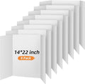 Henoyso 8 Pcs 14 x 22 Inch White Trifold Poster Board Large Tri Fold Presentation White Display Board Foldable Paperboard for Science Fair School Business Project Exhibition