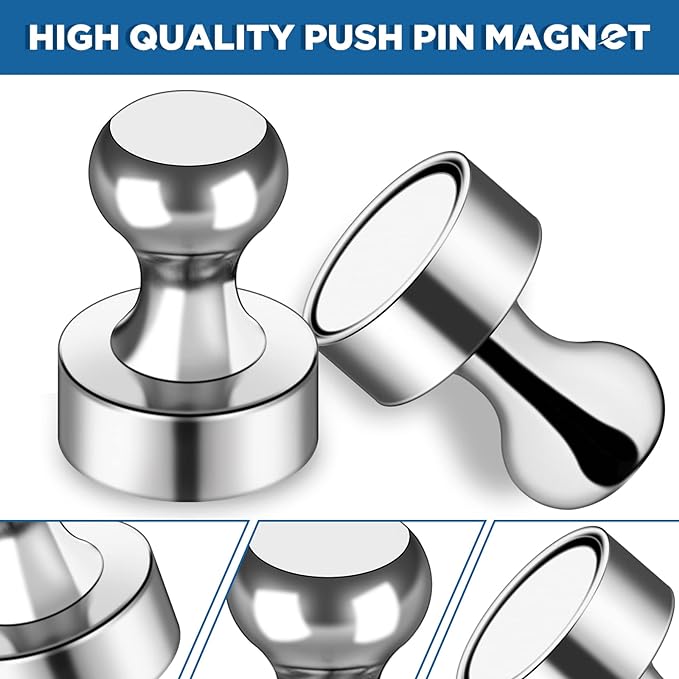 LOVIMAG Fridge Magnets 16Pcs Refrigerator Whiteboard Small Strong Magnet Classroom Kitchen Accessories Decorative Locker Set Decor Must Haves Office Calendar Refrigerador Magnetic Cute Crafts Silver