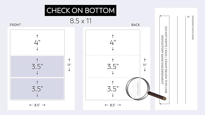 Compuchecks Check on Top Blank Check Paper - 2500 Pack, Quick-Books & Laser Printer Compatible - Security Business Checks with Voucher - 8.5" x 11" Gold Marble