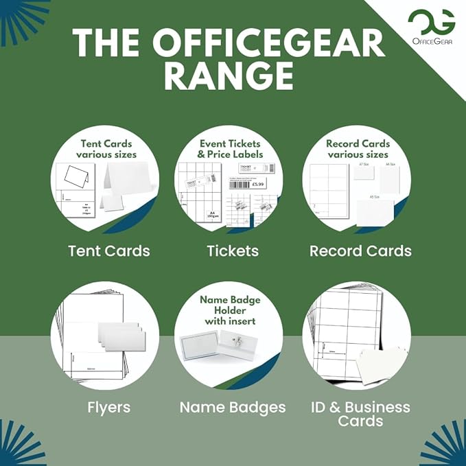 OfficeGear Shelf Edge Barcode Price Ticket Labels 18-up [25 Sheets - 450 Pack] 30x105mm Custom Printable A4 Card Micro Perforated Non-Adhesive Merchandise Tag with Free Downloadable Design Template
