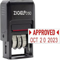 ZIGEL D50 Date Stamp with Approved - Self Inking Date Stamp - Red