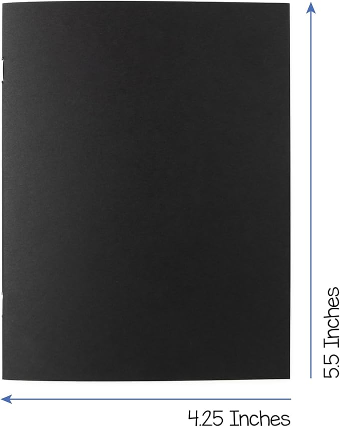 Hygloss Blank Books - Bulk 20 Pack – 4.25" x 5.5" A6 Black Paperback Blank Books for Kids to Write Stories, Doodle, Arts & Crafts – Plain Drawing Sketchbook, Unlined Journal, Notebook Without Lines