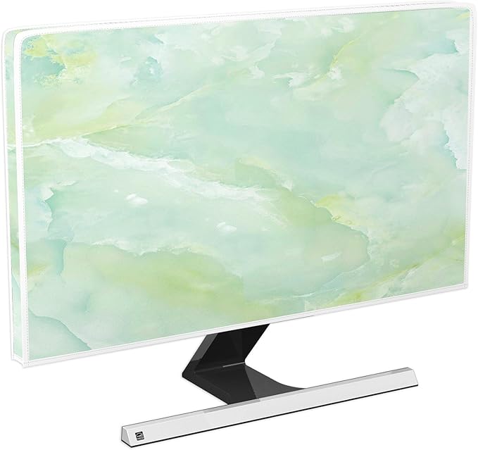 Baocicco Sage Green Marble Waterproof 32 Inch Anti-Static Dustproof LCD/LED/HD Abstract Creative Desige Television Accessories Laptop TV LCD Screen Texture TV Decoration for Tablet
