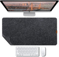 Bright Stone Felt Desk Mat,Non-Slip Mouse Pad, 35.4"x15.7" Office Supplies Desk Protector, Desk Accessories for Home and Office (Black)