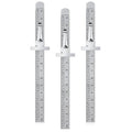 3 Pieces 6 Inch 15 cm Pocket Ruler Flexible Precision Stainless Steel Ruler with Detachable Clips Stainless Steel Pocket Clip Scale Gauge Metric British System