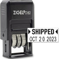 ZIGEL D50 Date Stamp with Shipped - Self Inking Date Stamp - Black