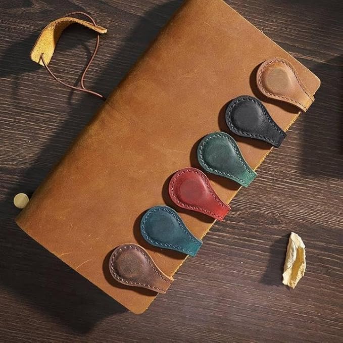 Artlaza Personalized Magnetic Leather Bookmark, 26 Letters Custom Leather Bookmarks, Handmade, Leather Magnetic Bookmark for Book Lovers Readers Women Kid(Brownï¼ŒEï¼‰