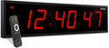 Ivation Huge Oversized 48" Large Digital LED Clock | Big Digital Clock w/Multi-Function Display – Stopwatch, Timer, Alarms, Temp & Date | 6 Brightness Levels, Time Memory & Remote (Red)