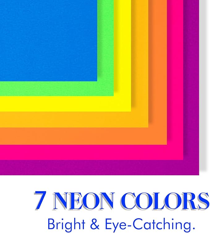 Index Cards 210-Count 4x6 Inch,178GSM Heavyweight Set of 7 Fluorescent Colors Paper Multicolor Study Cards
