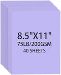 Cardstock 8.5 X 11, 40 Sheets, Light Purple Card Stock, 75lb/ 200gsm Copy Paper, Cardstock Printer Paper For Art, Drawing, Invitations, DIY Cards, Craft, Construction, School & Office Supplies