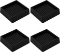 VOCOMO 2X2 Rubber Caster Cups, Non Slip Furniture Pads, Anti-Slip Furniture Gripper, Anti Skid Furnitures Feet, Anti Slide Floor Protector for Bed Couch Table Chair Stoppers - 4 Pack, Black