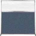 Versare Hush Screen Portable Room Divider | Workstation Wall Divider | Freestanding Privacy Hush Panels | Clear Fluted Windows | Fabric Office Divider Screen | Great for Room Separation