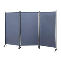 Proman Products - Galaxy Section Divider, Water Repellent Fabric Room Divider with Black Powder Coated Metal Frame for Indoors or Outdoors (Grey)