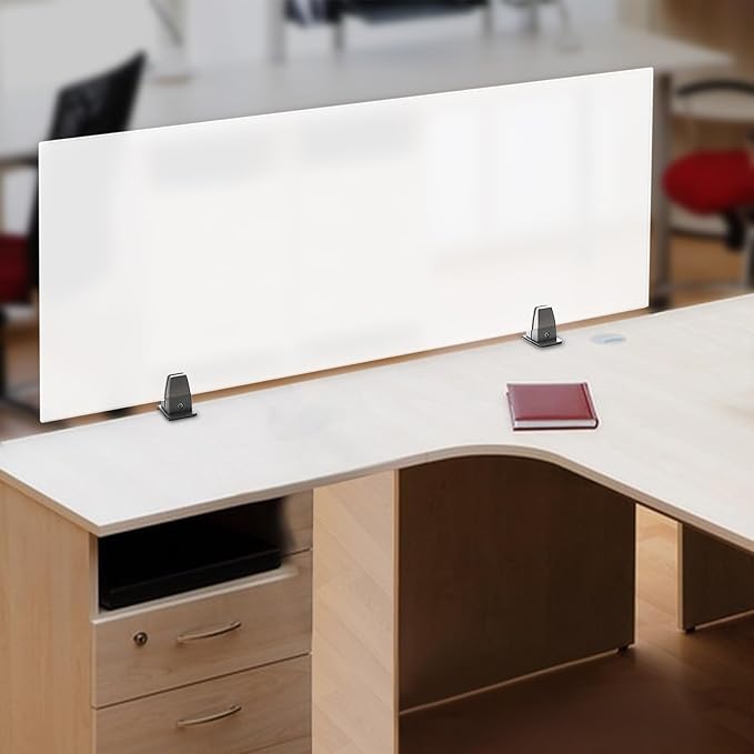 Desk Divider, Acrylic Desk Privacy Panels, Privacy Desk Screen, Frosted Acrylic Partitions with C-Type Clamps Acrylic Table Top Sneeze Guard for Offices Schools (47x18x2 in)