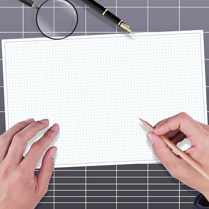 Engineering Graph Paper Pad - 17" x 11" Grid Paper for Engineering, Drafting, Blueprint Drawing, 25 Sheets/50 Pages 4x4 Blue Quad Rule by Better Office Products