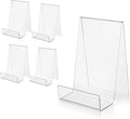 ZOEY Acrylic Book Easel Stand with Ledge Clear Easels Plate - 5 Pack for Books Display, Music Sheets, Artworks, CD, Tablet Holder (Small)