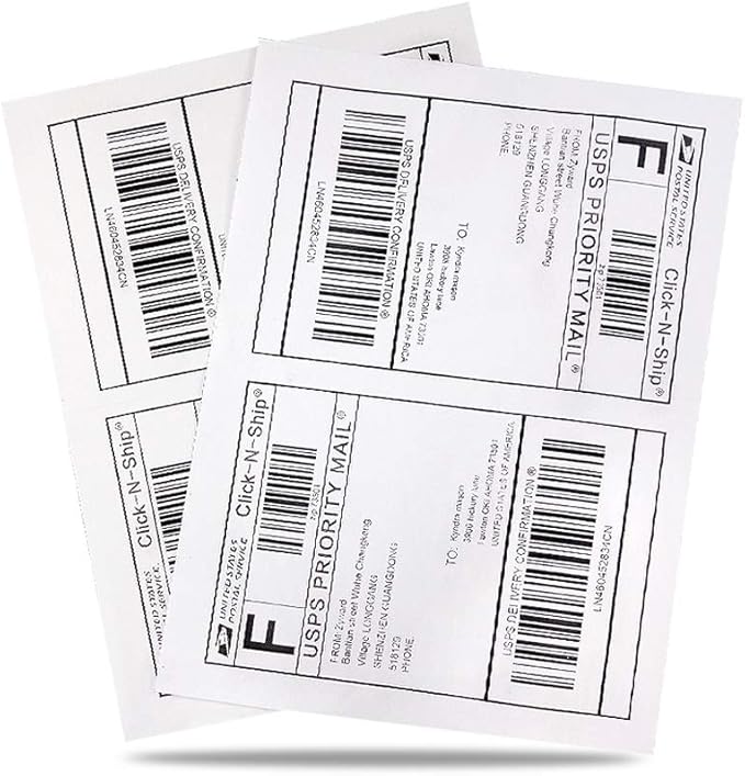 8.5" x 5.5" Half Sheet Self Adhesive Shipping Labels for Laser or Inkjet Printer (500 Labels)