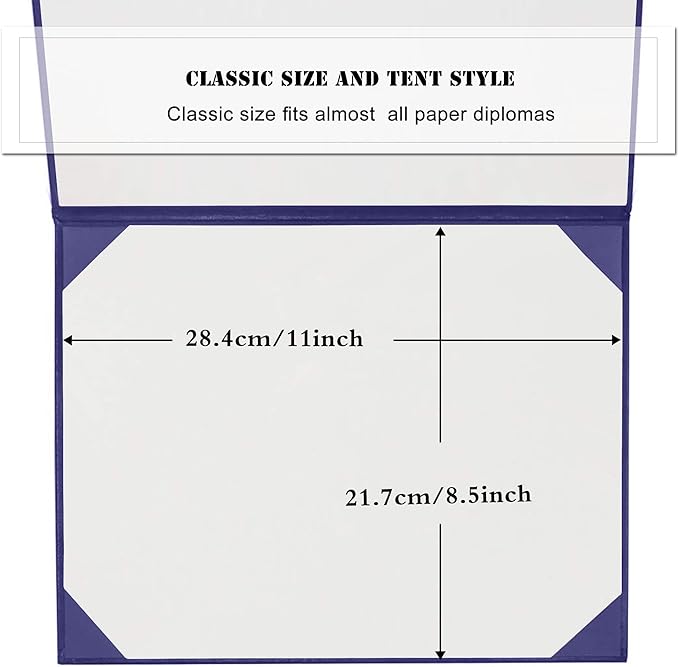 Diploma Cover 8.5” x11” Diploma Holder of Graduation Leatherette Padded Certificate（Tent Style),20-Pack