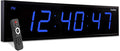 Ivation Huge Oversized 60" Large Digital LED Clock | Big Digital Clock w/Multi-Function Display – Stopwatch, Timer, Alarms, Temp & Date | 6 Brightness Levels, Time Memory & Remote (Blue)