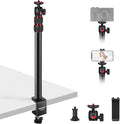 NEEWER Camera Desk Mount with Phone Holder & 360° Ball Head, 17"-40"/43-102cm Telescopic C Clamp Table Light Stand 1/4"Screw, Desktop Stand 6.6lb/3kg Max Load for DSLR Camera, Webcam, Ring Light,TL283