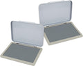 2 Pack Metal Case Stamp Pad Medium Size, Gray Color - Size: 3" x 4" - Choose from 15 Ink Colors
