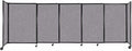 Versare Straightwall Sliding Portable Wall Partition | Freestanding Office Dividers | Locking Wheels | Temporary Room Separator | 11'3'' Wide x 4' Tall Cloud Gray Fabric Panels