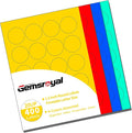 Gemsroyal 1.5 Inch Colored Round Labels Printable, 1.5" Color Coding Labels for Printer,1.5 Colorful Custom Round Stickers,4 Colors Assorted(Red,Yellow,Blue,Green),400 Neon Circle Labels in Total