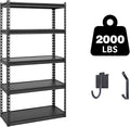Shuntong The Atlas 30" W Laminated Heavy Duty Metal Shelving Unit 2000 Lbs Boltless Garage Storage Shelves Utility Rack Shelf Warehouse Pantry Shed 30" W x 12" D x 60" H, Black