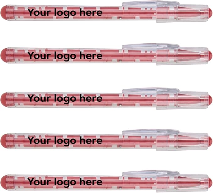 Custom Maze Ballpoint Pens – Personalized Puzzle Pens with Logo/Text – Promotional Pens for Events, Schools, Trade Shows – Fun Interactive Design (Red, 150 Count, Pack of 1)