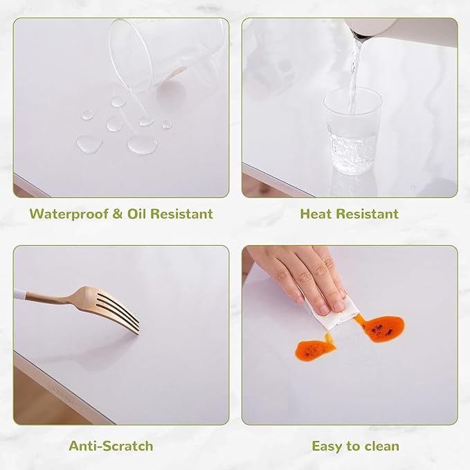 Eisdroma 24 x 78 Inch Clear Table Cover Protector, Clear Table Protector for Dining Room Table, 1.5mm Plastic Table Cover, Waterproof Table Pad for Kitchen, Office