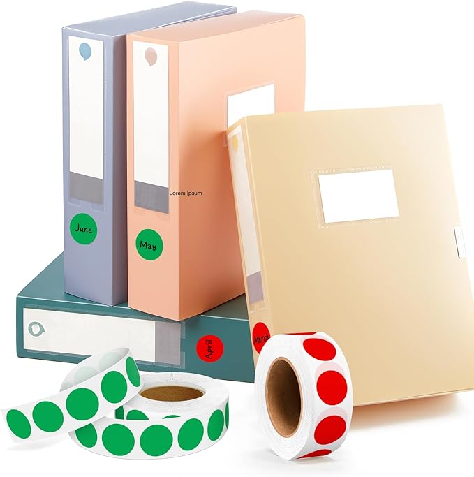 PARLAIM 2 Rolls 2000PCS 3/4" Round Circle Color-Code Dot Stickers,2 Color Style Colorful Coding Label Sticker for Home Office Classroom(Red+Green)