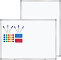 H-Qprobd 4' x 3' Whiteboard Dry Erase White Board for Wall 48x36 (2pcs) Magnetic Boards for Office Classroom & Home, Small Wall Whiteboard Including 6 Markers, 20 Magnets, 2 Erasers