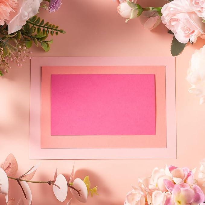 50 Sheets Colored Cardstock Paper 5 Colors, 250 GSM Heavy Card Stock for DIY Art Projects, Cards (Pink, 5x7)