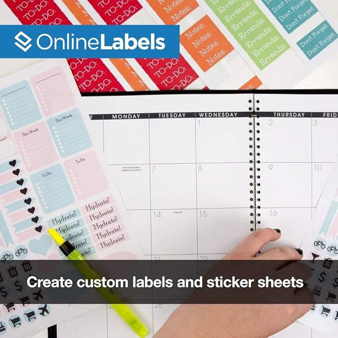 OnlineLabels 8.5" x 11" Full Sheet Sticker Paper – Permanent Adhesive, White Matte – Works With Cricut & Silhouette – for Inkjet & Laser Printers – Pack of 25 Sheets OL177WX