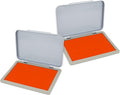2 Pack Metal Case Stamp Pad Medium Size, Orange Color - Size: 3" x 4" - Choose from 15 Ink Colors