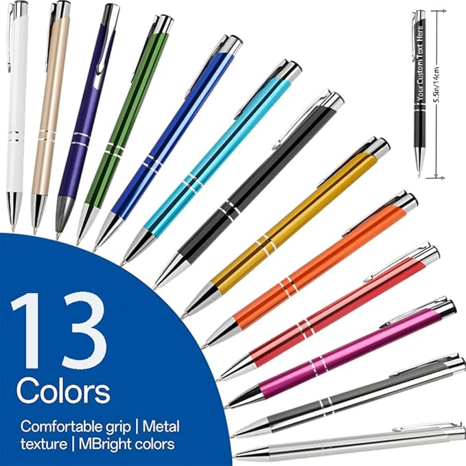 Yucold Customized ballpoint pens in bulk, personalized ballpoint pens with free engraving, for use in companies, enterprises, graduation anniversaries (Green,78)