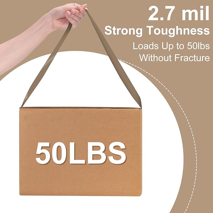Ealyder Tape Brown Packing Tape 2 inch x 60 Yards, 6 Rolls with Dispenser – Heavy Duty Parcel Sealing Tape for Shipping, Moving and Storage, Total 360 Yards