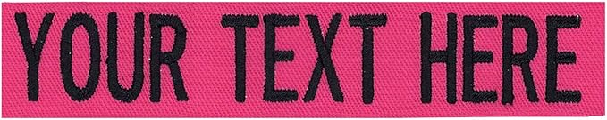Custom Uniform Name Tapes Solid Colors. Made in The U.S.A. Ships Under 24 Hours. Fuchsia Fabric, 5 Inch Sew on