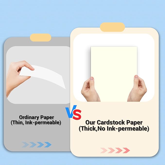 Cardstock 8.5 x 11, Thick Printer Paper, Card Stock Paper 200 gsm, 80 Sheets Cream Card Stock, Off White Heavy Card stock, Construction Paper for Invitations, Diy Cards, Business Cards, Drawing etc