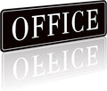 The Office Door Sign for Home and Business，Self-Adhesive Waterproof and Fade-Resistant Modern Office Sign Sticker for House，Business，Door, Window（Black）