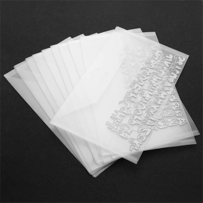 5.9 x 9.9 inch Large Stamp & Die Storage Pockets Resealable Clear Plastic Seal Bags Storage Case for Cutting Dies Stencil Album Stamp Crafts for DIY Scrapbooking Paper Card Craft Cutting Die