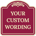 Custom Decorative Sign, Personalized Metal Sign for Business, Driveway, Home, Airbnb, Office Door Plaque,Burgundy Background Sign, 12x12 Inches, ACM, Fade Resistant, Made in USA by Sigo Signs