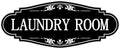 Laundry Room Door Sign for Business and Home，Self-adhesive Waterproof Cute Laundry Room Door Sticker Decals for House, Apartment, Hotel Laundromat Decor（Black）
