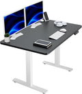 VIVO Electric 48 x 30 in Standing Desk, Memory Height Adjustment, 1B Series, Holds 220 lbs, One-Piece Black Top, White Frame, DESK-KIT-1W5B
