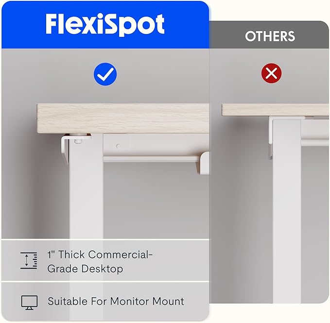 FLEXISPOT L Shaped Standing Desk, 63 x 47 Inch Electric Height Adjustable Corner Desk, Sit Stand Computer Workstation, Preset Controller, Home Office, White Frame with Maple Top, White Drawer