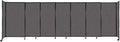 Versare Straightwall Sliding Portable Wall Partition | Freestanding Office Dividers | Locking Wheels | Temporary Room Separator | 15'6'' Wide x 5' Tall Charcoal Gray Fabric Panels