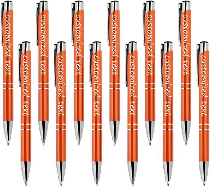 Yucold Customized ballpoint pens in bulk, personalized ballpoint pens with free engraving, for use in companies, enterprises, graduation anniversaries (Orange,260)