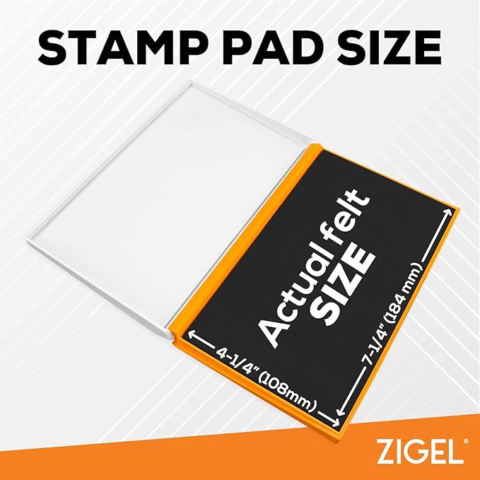2 Pack Plastic Case Stamp Pad Large Size, Red Color - Size: 4" x 7" - Choose from 15 Ink Colors